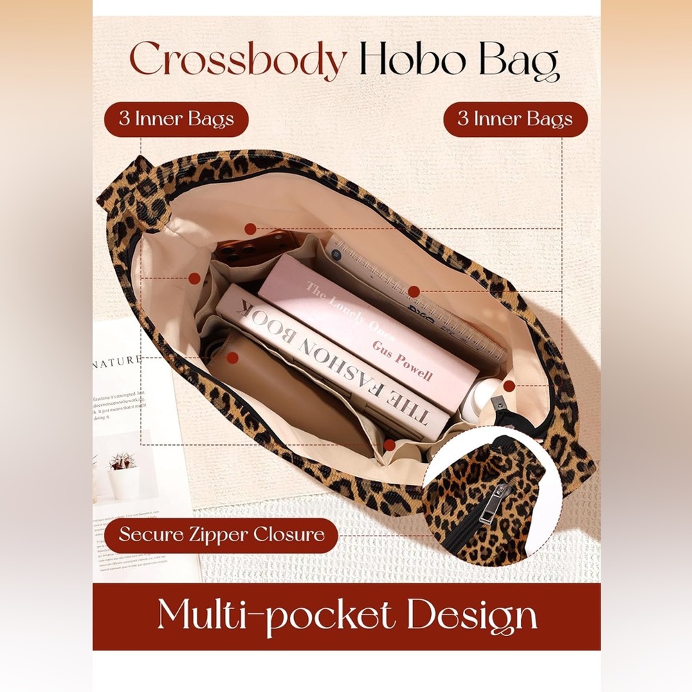 Amazon Leopard Print Tote Bag in Bro - Picture 4 of 13